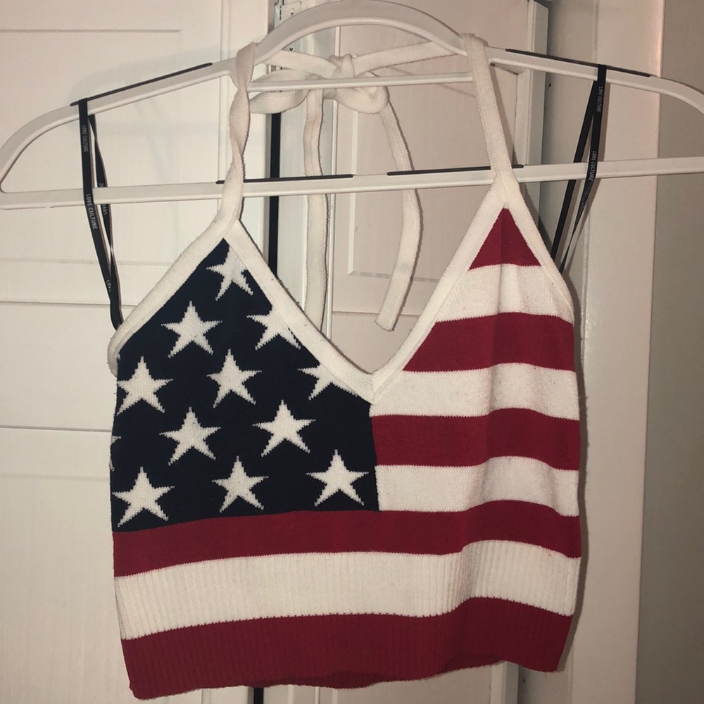USA CROP TOP!! Perfect for July 4th! Halter tank